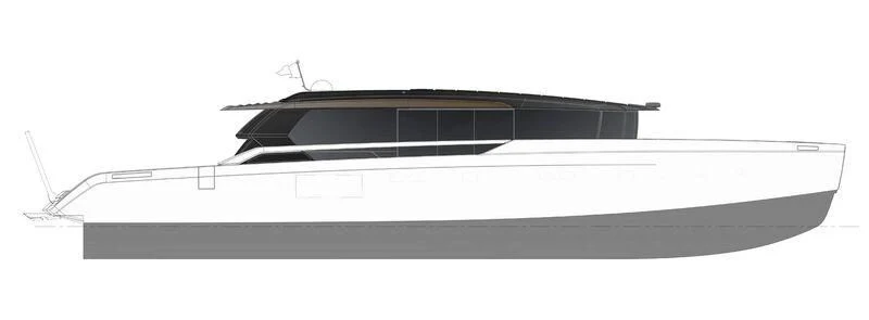 a black and white boat aboard STEEL IT Yacht for Sale
