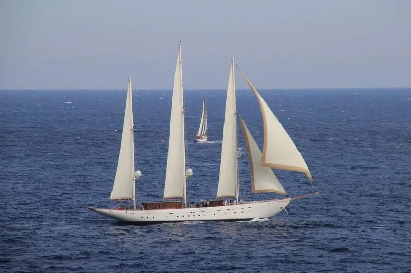 a sailboat on the water aboard XARIFA 1927 Yacht for Sale