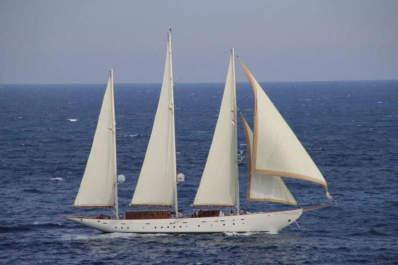 a sailboat on the water aboard XARIFA 1927 Yacht for Sale