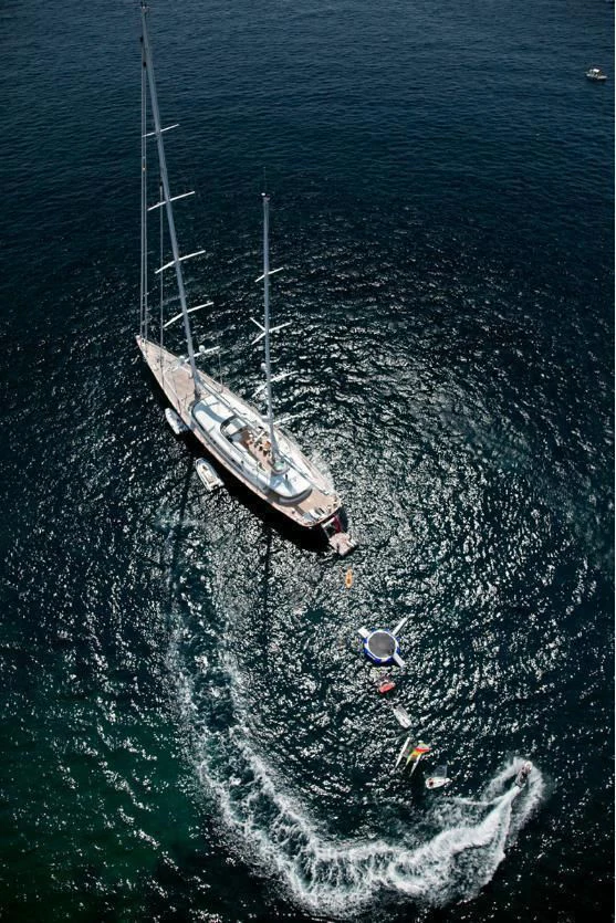 a boat sailing on the sea aboard PARSIFAL III Yacht for Charter