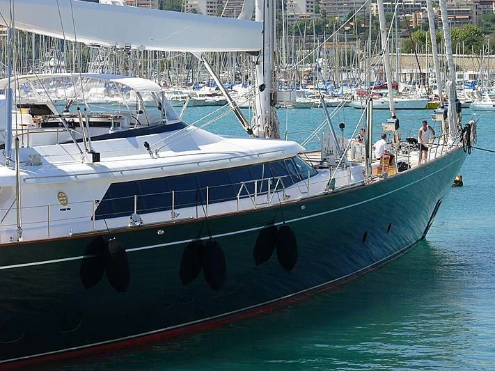 a boat in the water aboard PARSIFAL III Yacht for Charter