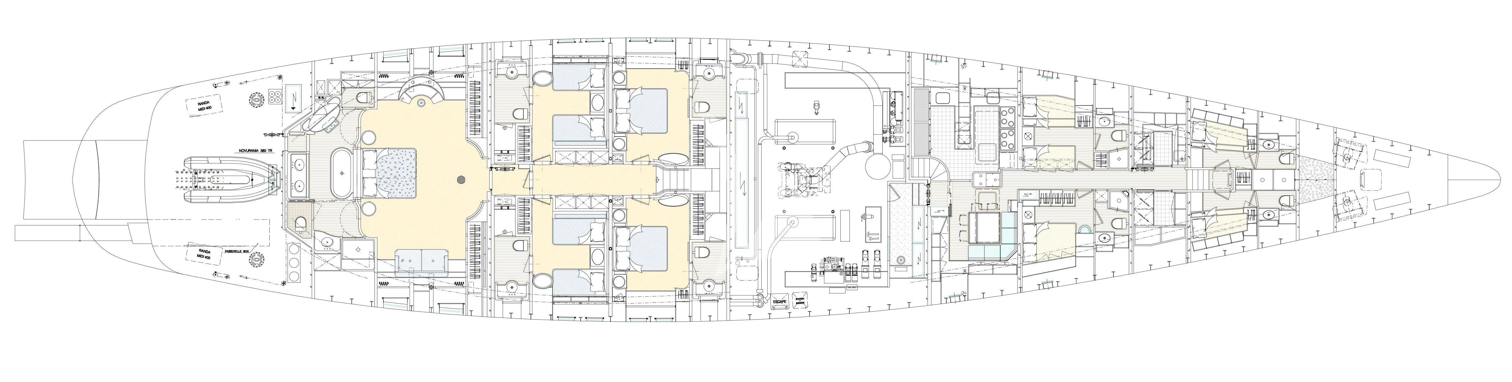 diagram, engineering drawing aboard PARSIFAL III Yacht for Charter