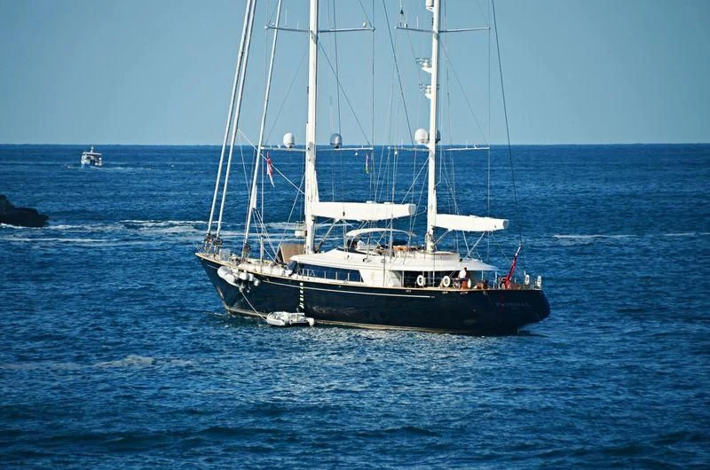 a boat sailing on the sea aboard PARSIFAL III Yacht for Charter