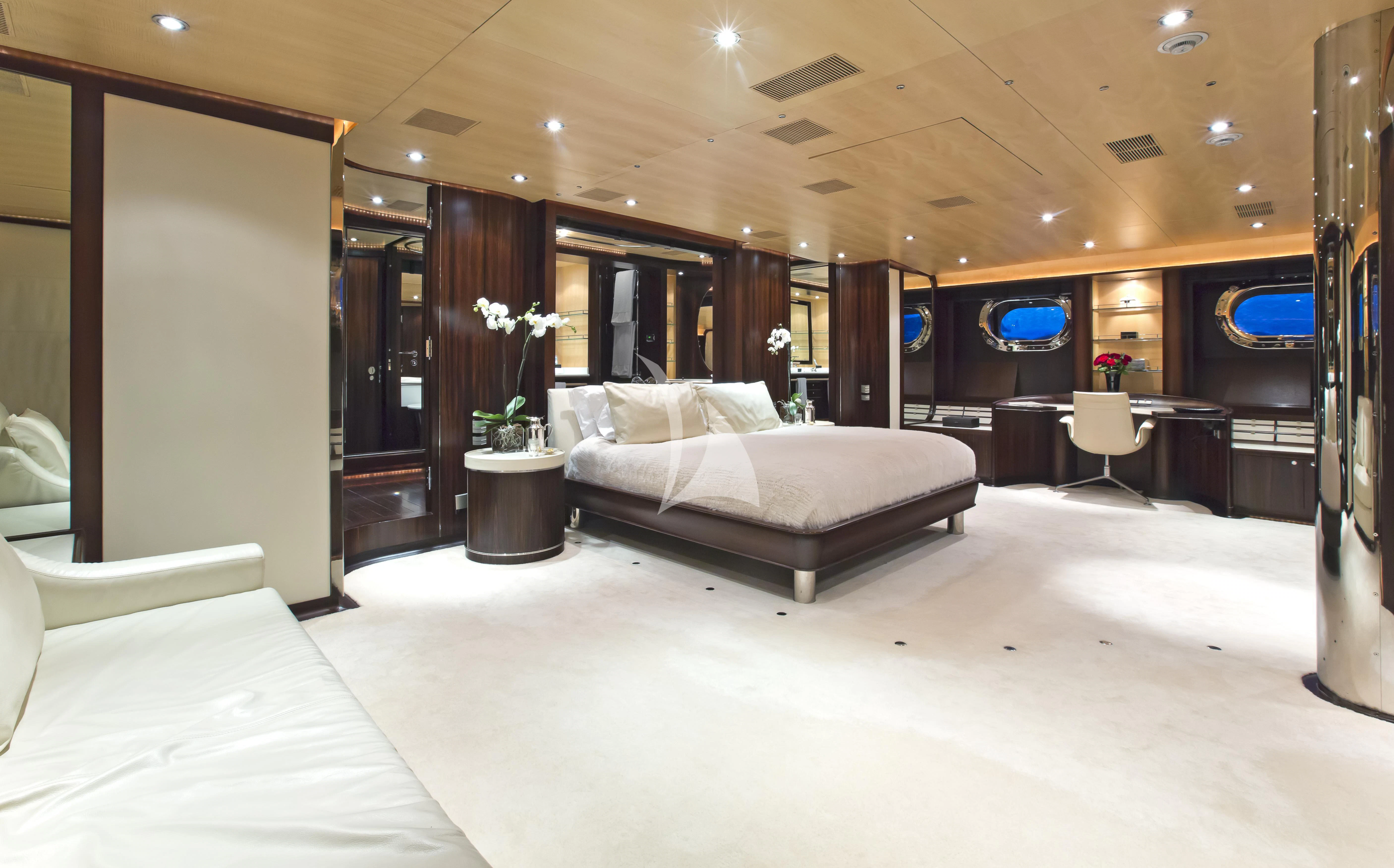 a large hotel room aboard PARSIFAL III Yacht for Charter