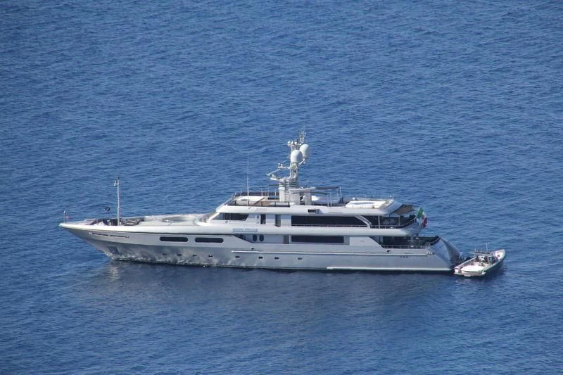 a large white boat in the water aboard MY FAIR LADY Yacht for Sale