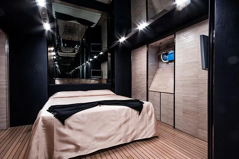 a bed in a room aboard MY FAIR LADY Yacht for Sale