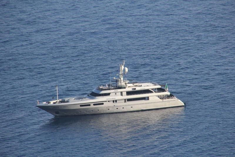 a white boat in the water aboard MY FAIR LADY Yacht for Sale