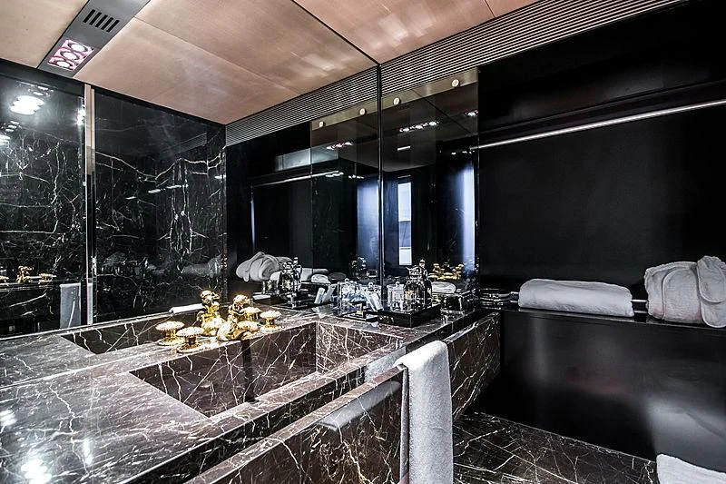 a bathroom with a large countertop aboard MY FAIR LADY Yacht for Sale