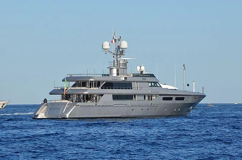 a large ship in the water aboard MY FAIR LADY Yacht for Sale