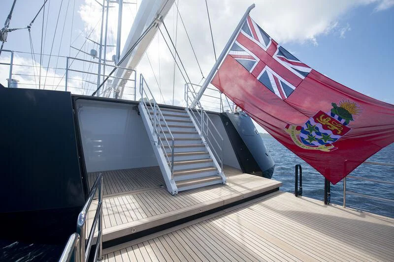 a flag on a boat aboard SEA EAGLE Yacht for Sale
