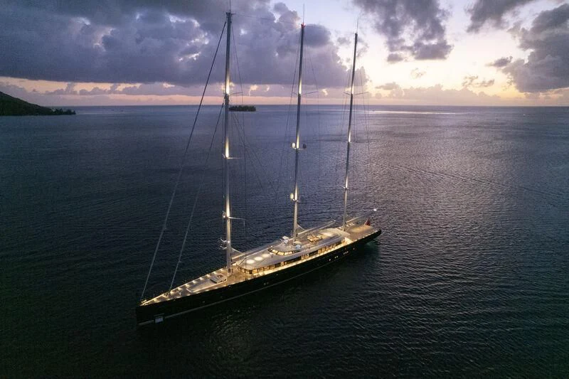 a sailboat in the water aboard SEA EAGLE Yacht for Sale