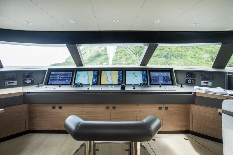 a room with computers and monitors aboard SEA EAGLE Yacht for Sale