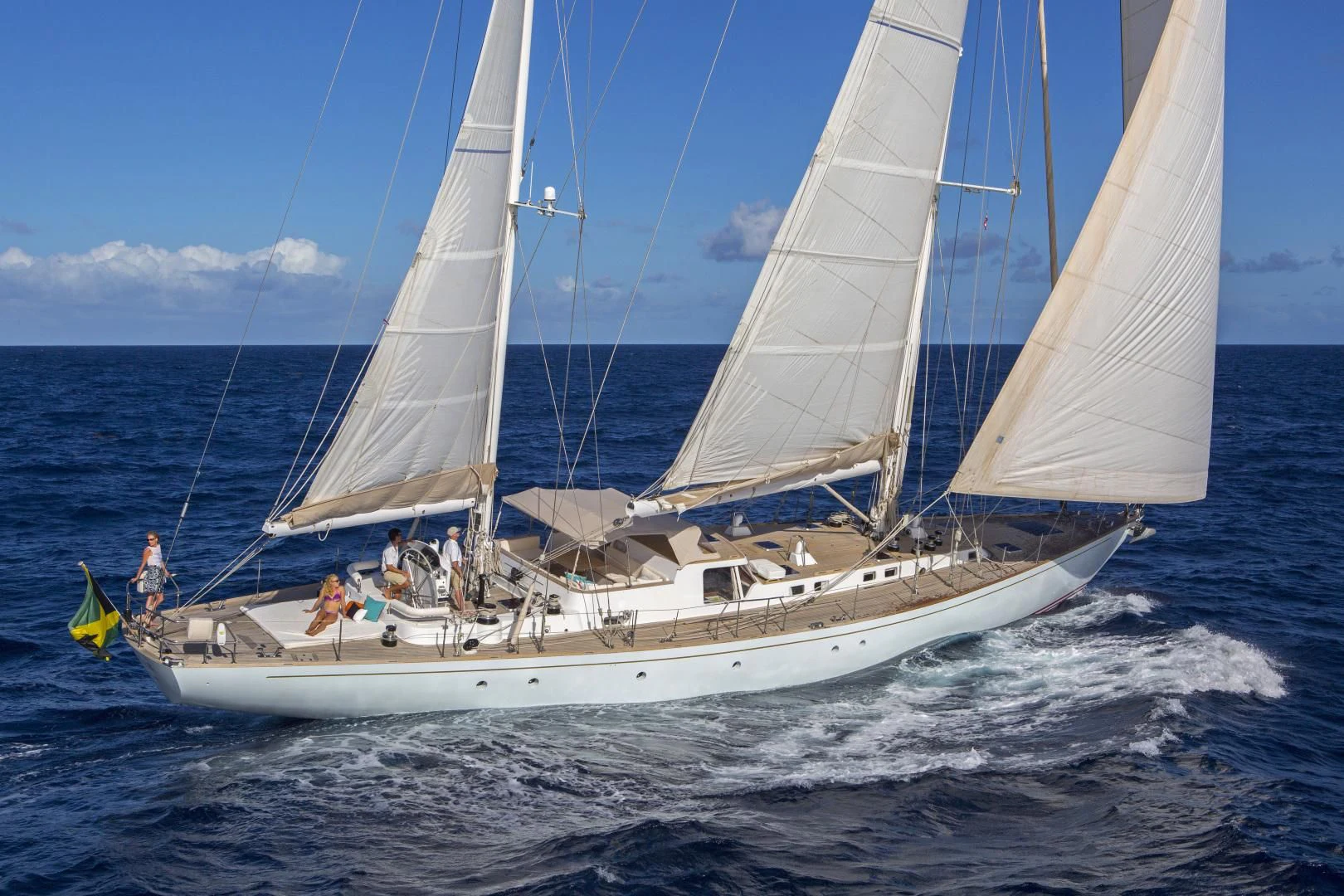 a sailboat on the water aboard WISDOM Yacht for Sale