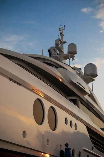 a large white ship aboard KASPER 7 Yacht for Sale
