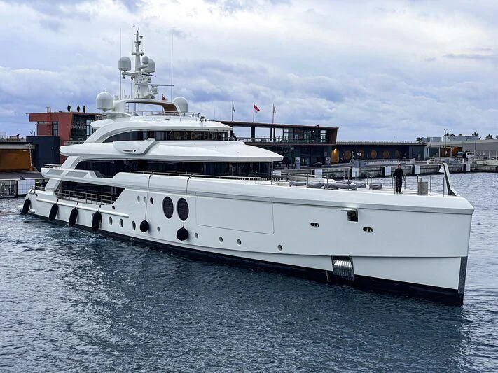 a large white boat aboard KASPER 7 Yacht for Sale