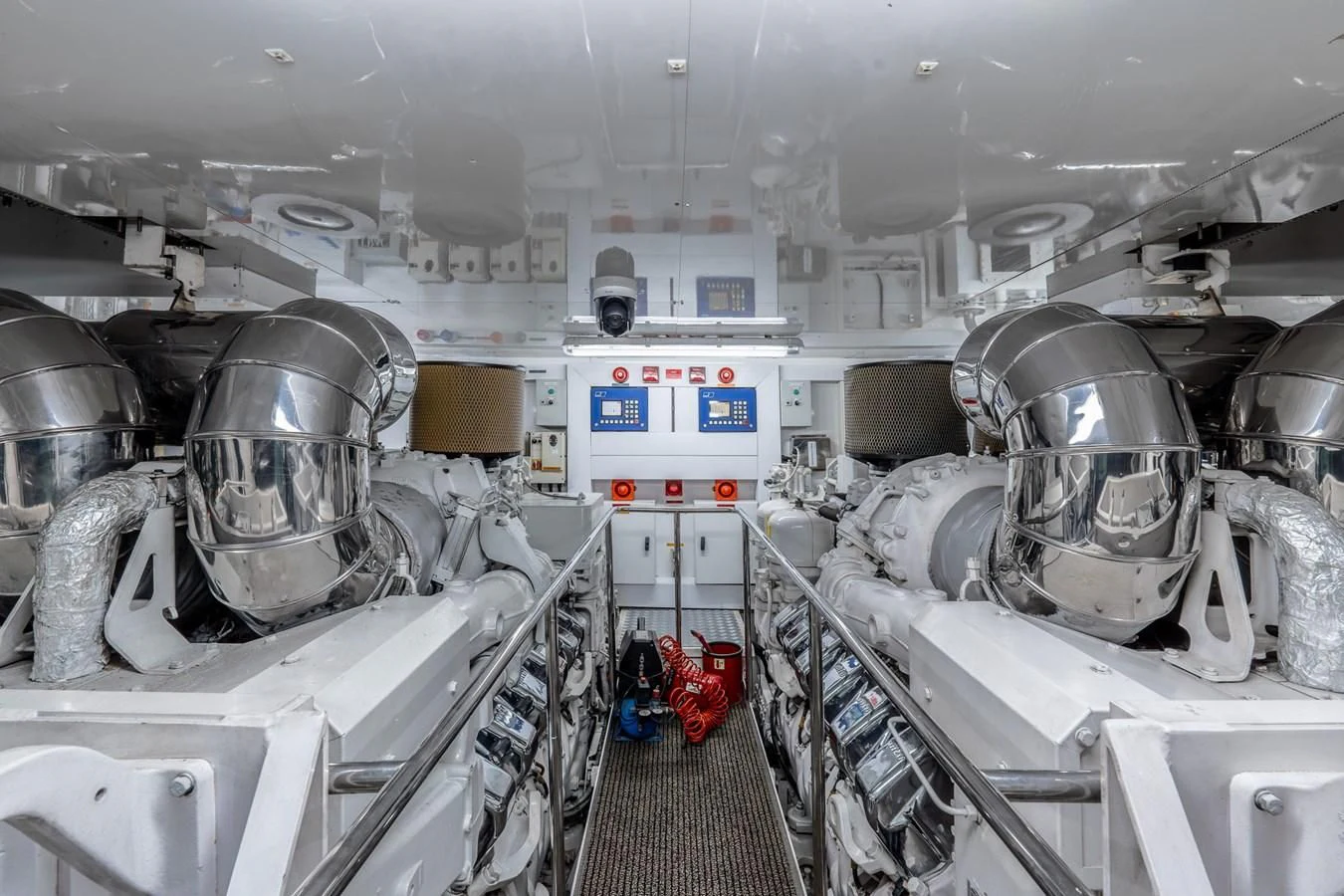 a large room with machinery aboard IMAN Yacht for Sale