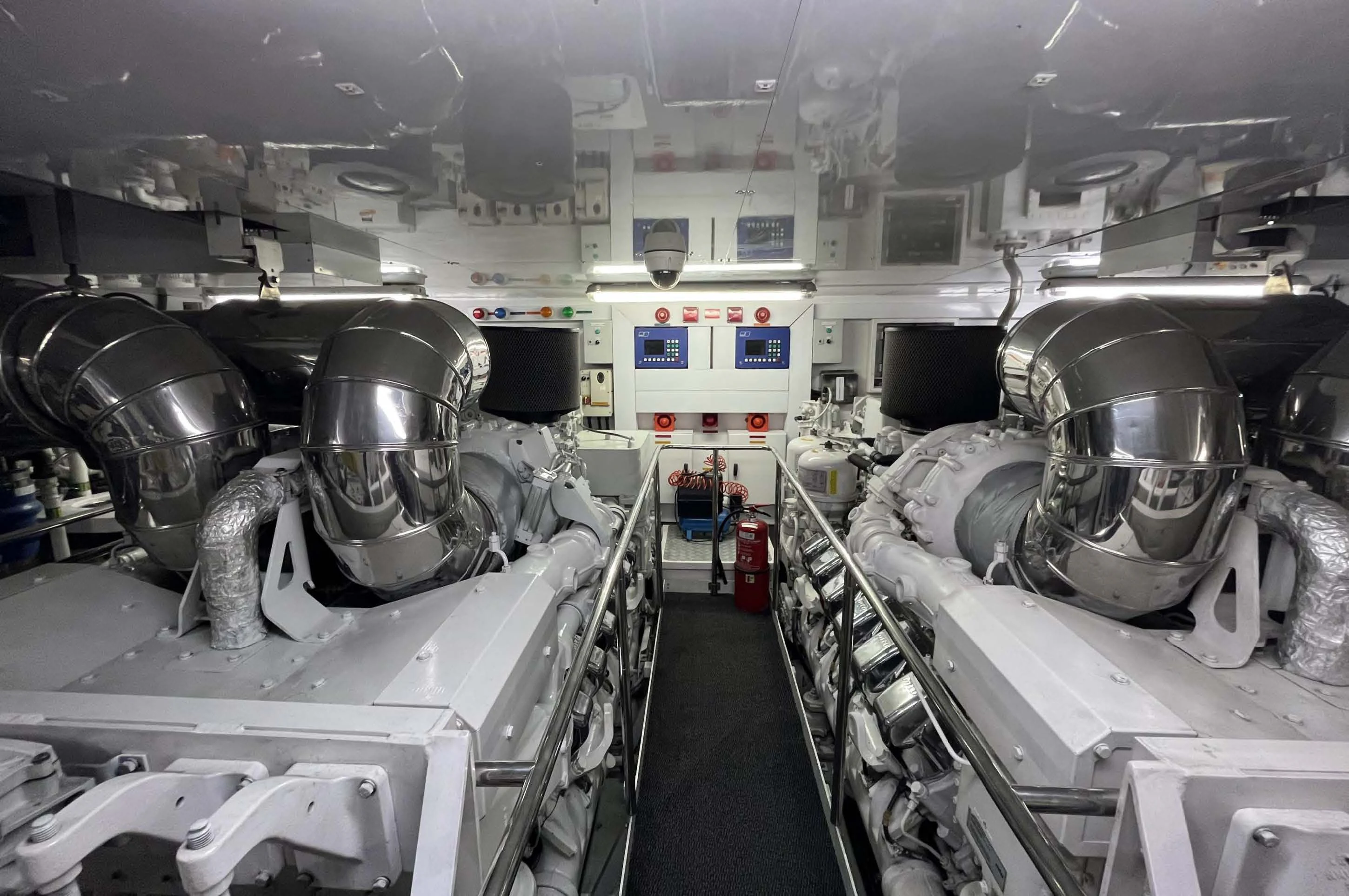 a large room with machinery aboard IMAN Yacht for Sale