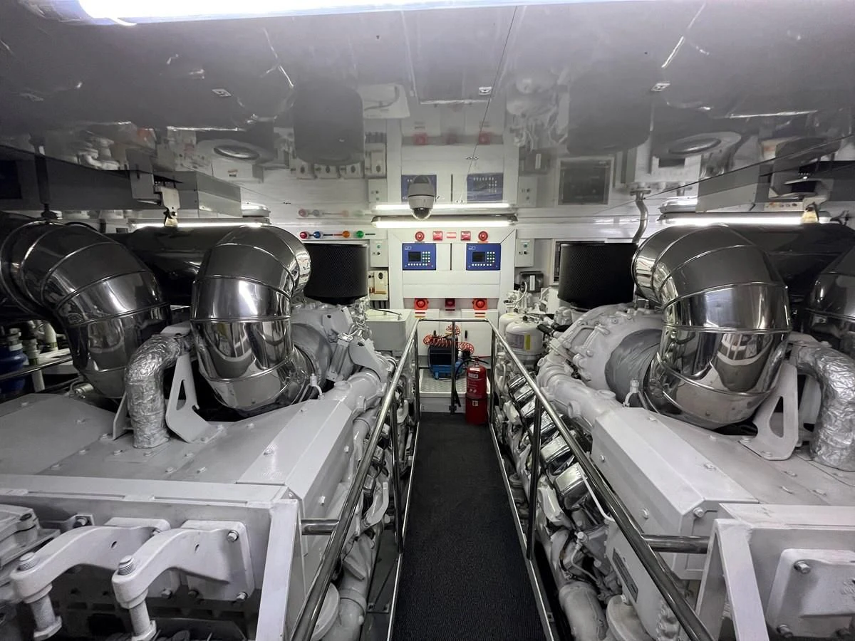 a large room with machinery aboard IMAN Yacht for Sale