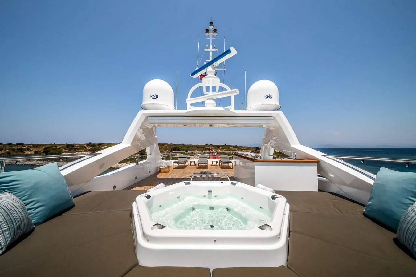 a large white building with a dome and a dome on top aboard IMAN Yacht for Sale