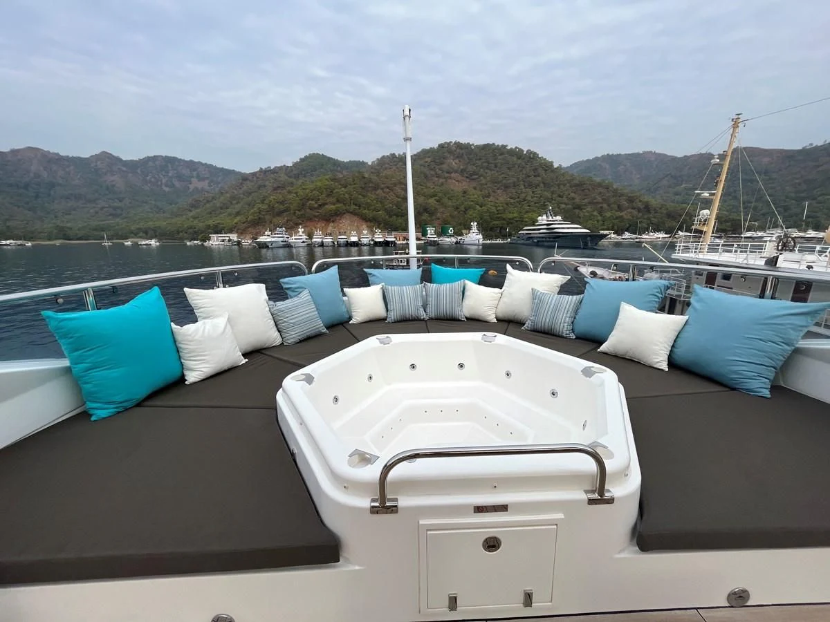 a boat on the water aboard IMAN Yacht for Sale