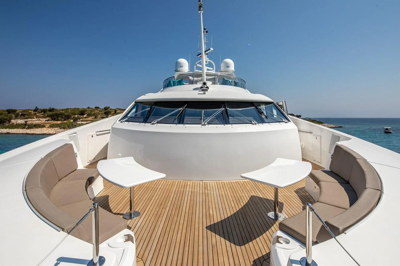 a boat on a deck aboard IMAN Yacht for Sale
