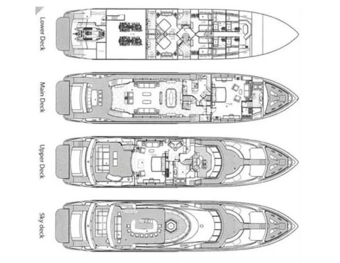 diagram, engineering drawing aboard IMAN Yacht for Sale