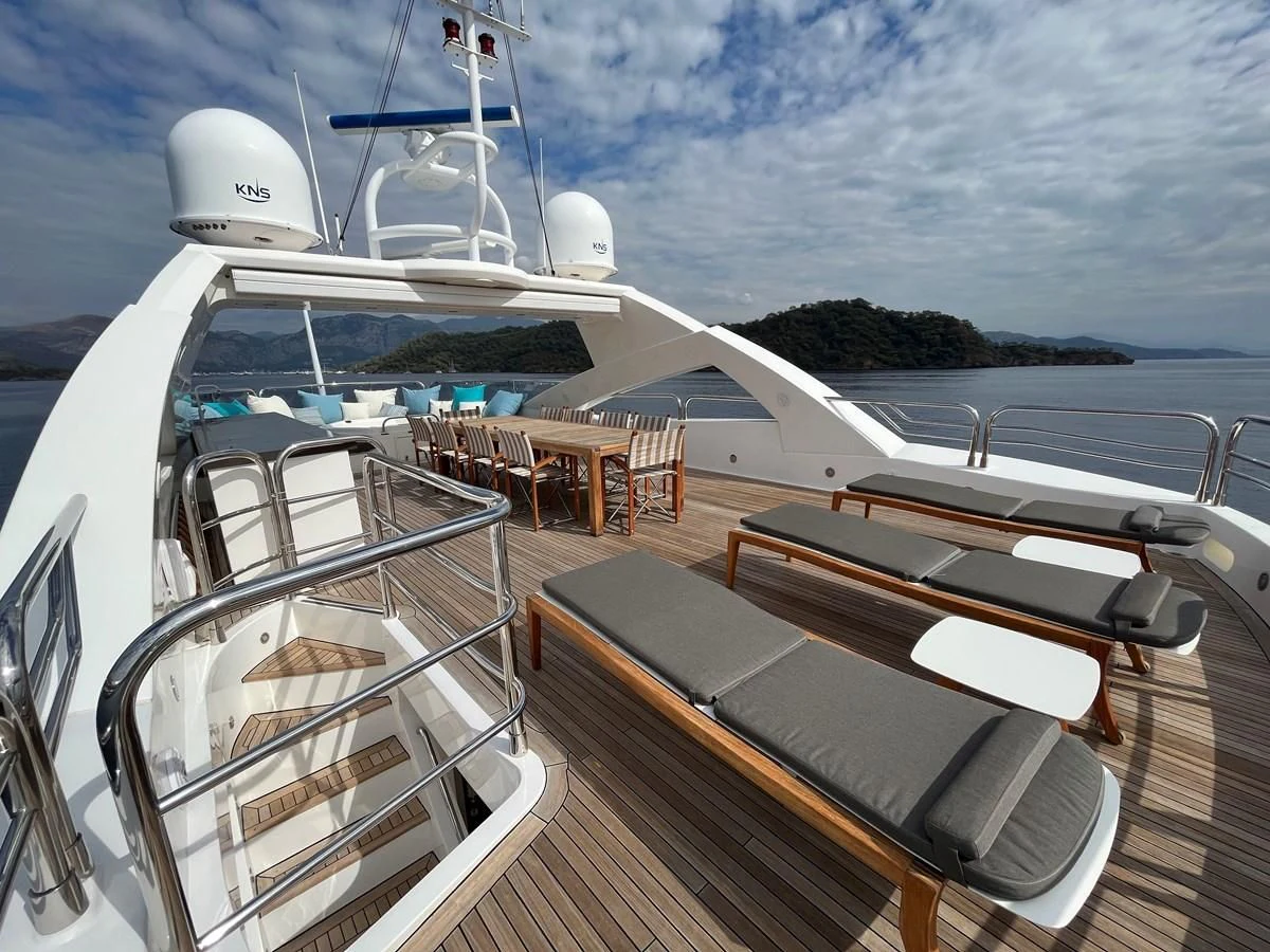 a boat on the water aboard IMAN Yacht for Sale