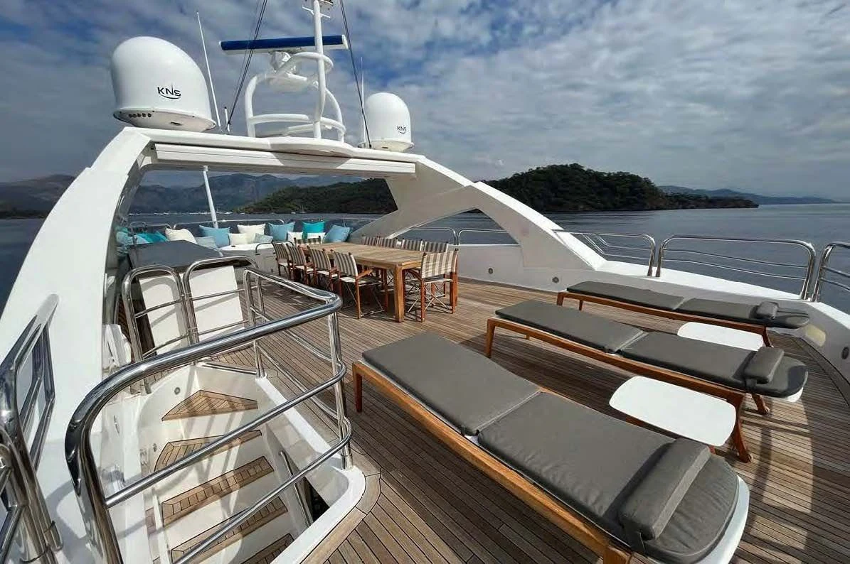 a boat on the water aboard IMAN Yacht for Sale