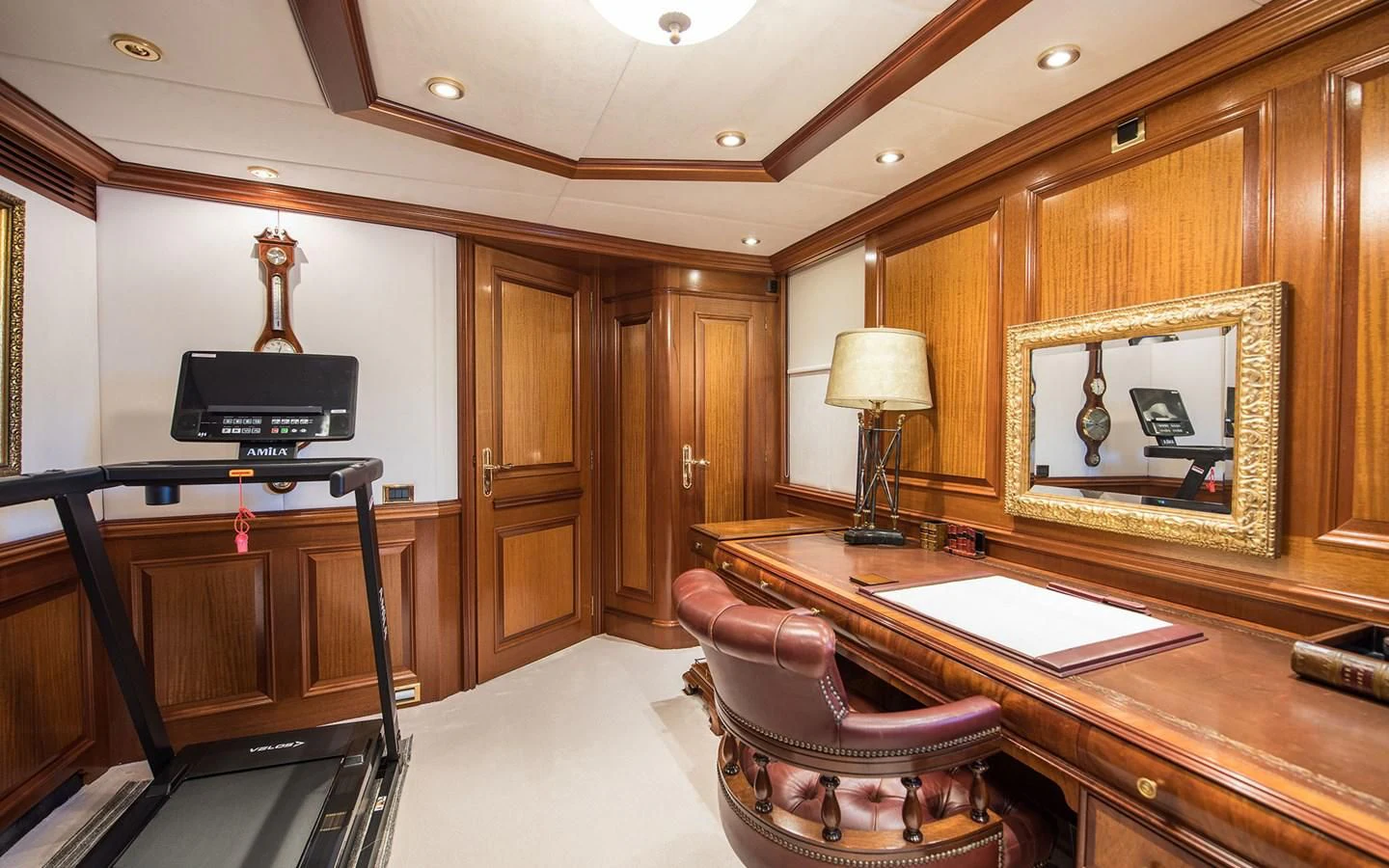 a room with a desk and a chair aboard BLUE STAR Yacht for Sale