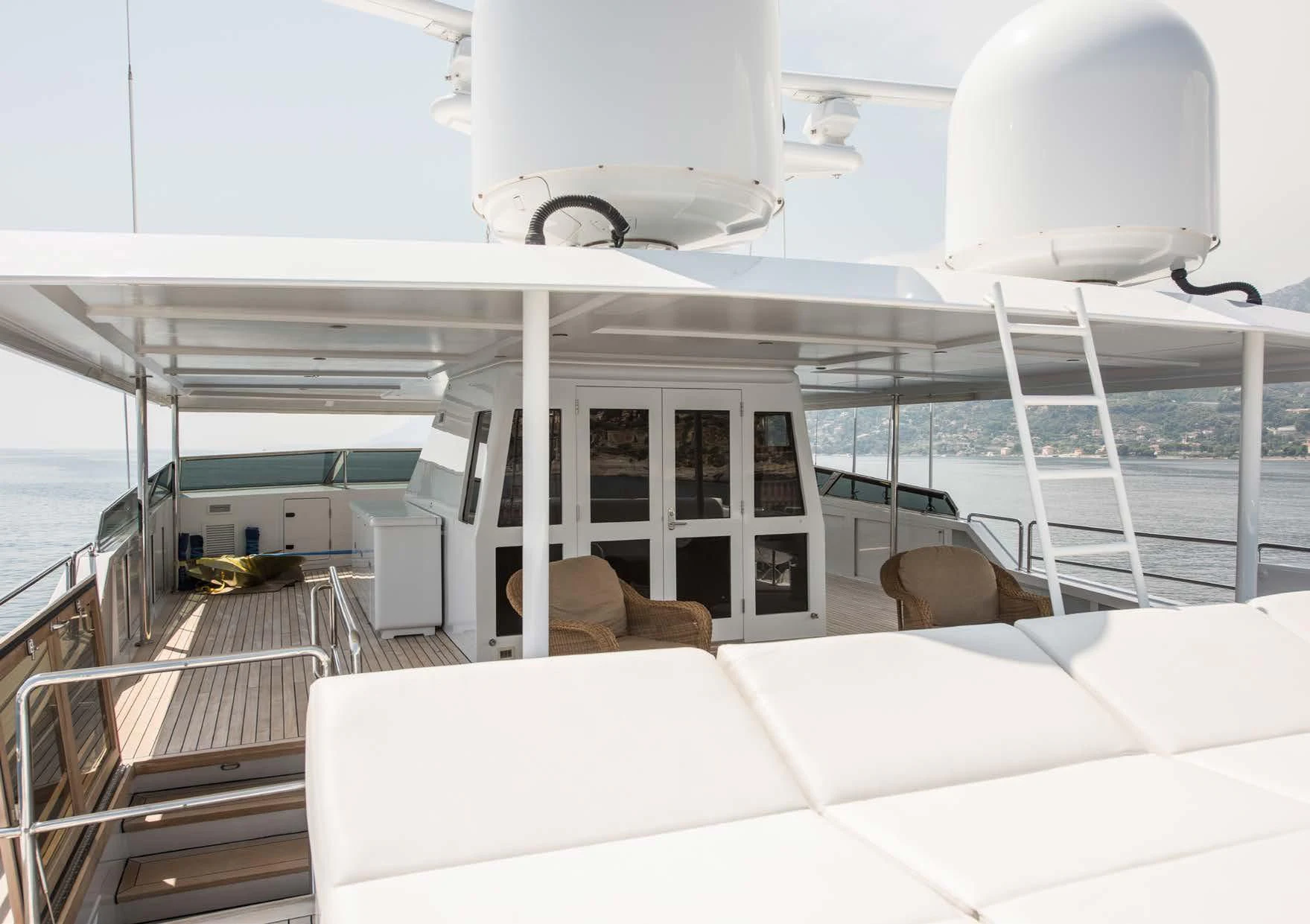 a boat with a white bed aboard BLUE STAR Yacht for Sale