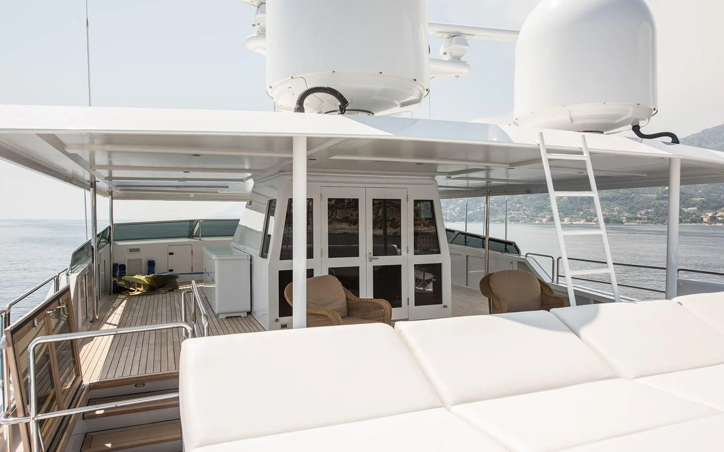 a boat with a white canopy aboard BLUE STAR Yacht for Sale