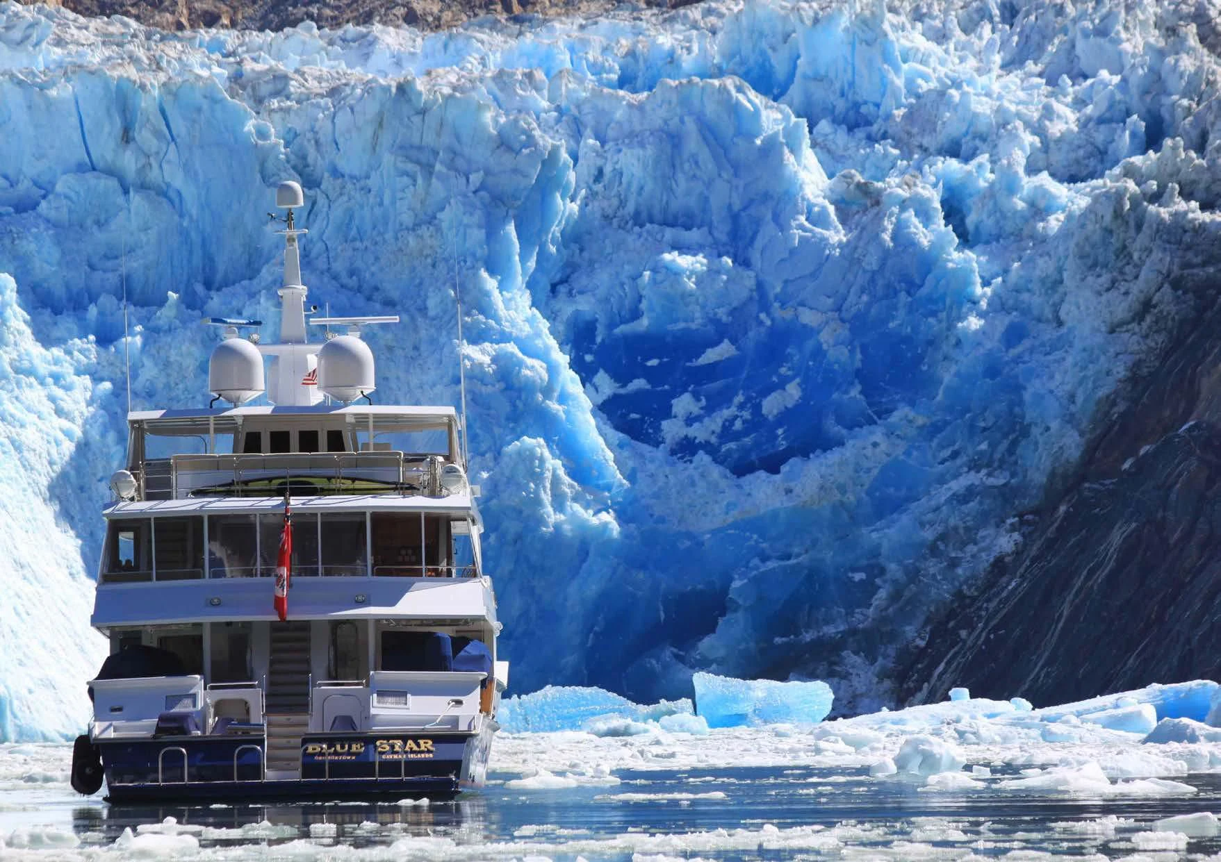 a ship on a body of water aboard BLUE STAR Yacht for Sale
