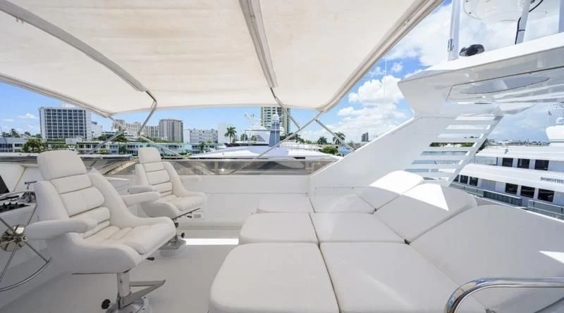 a room with chairs and a table aboard OCEAN DRIVE Yacht for Sale