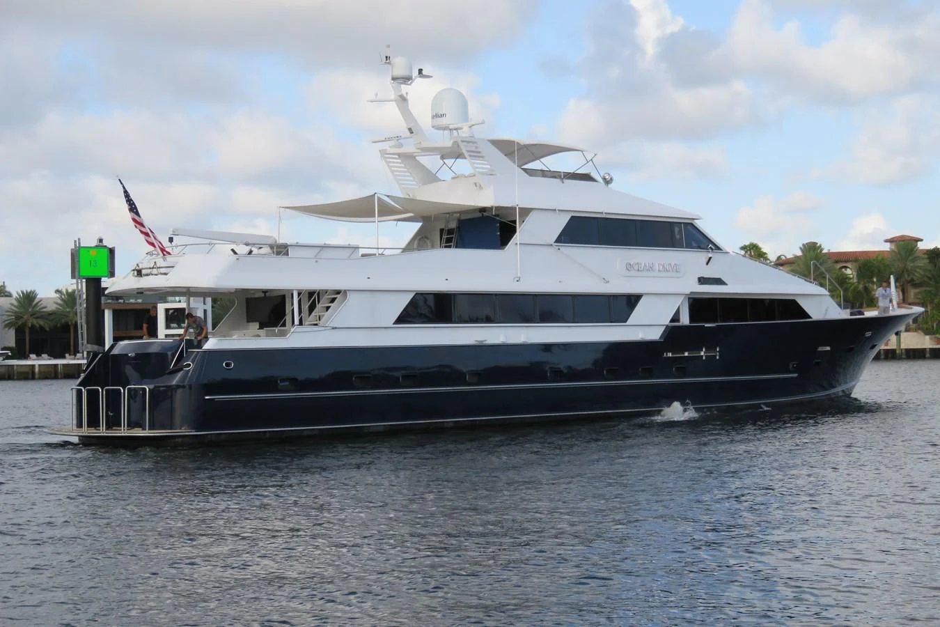 a large boat on the water aboard OCEAN DRIVE Yacht for Sale