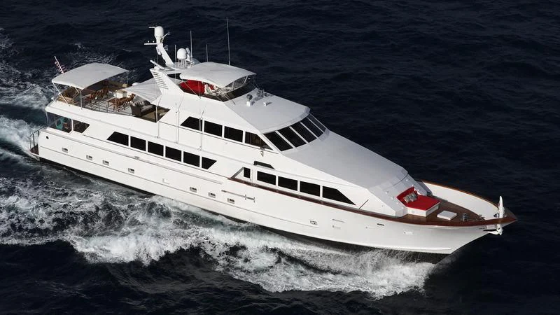 a white yacht on the water aboard OCEAN DRIVE Yacht for Sale