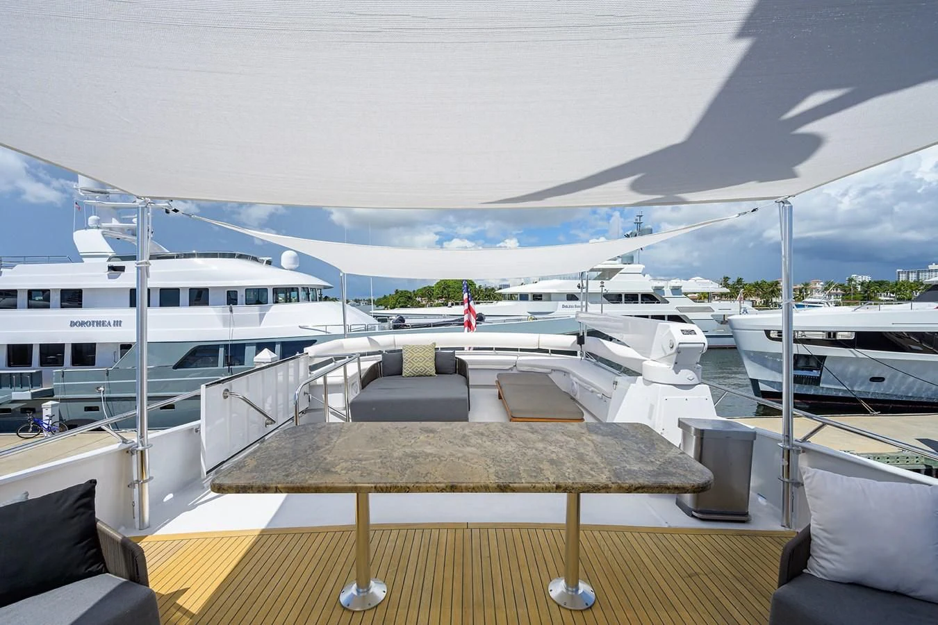 a deck with boats on it aboard OCEAN DRIVE Yacht for Sale