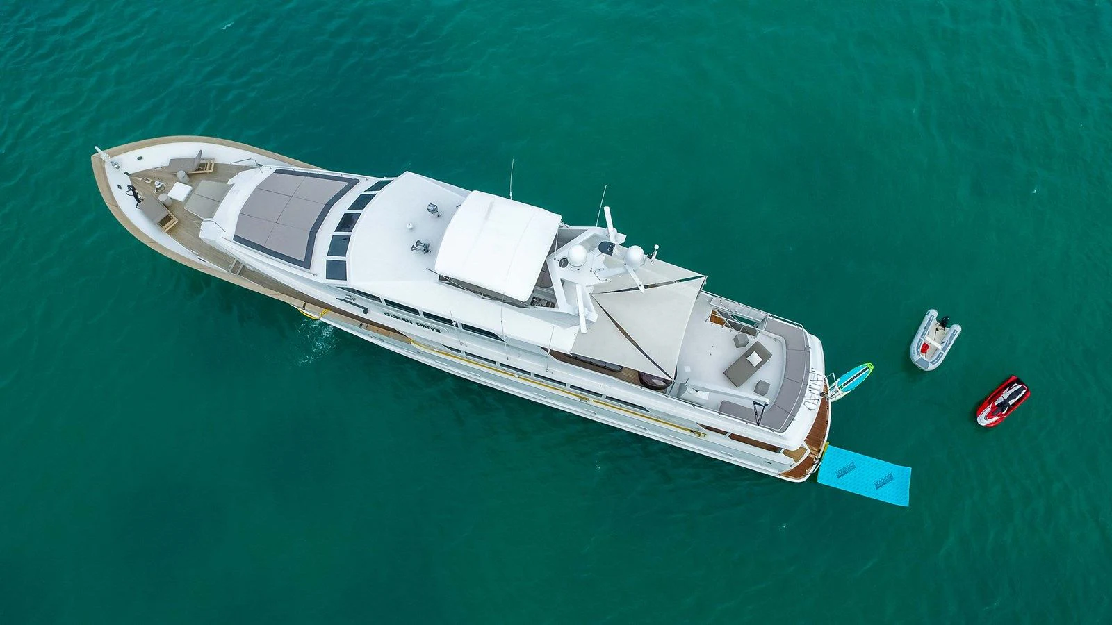a high angle view of a boat aboard OCEAN DRIVE Yacht for Sale