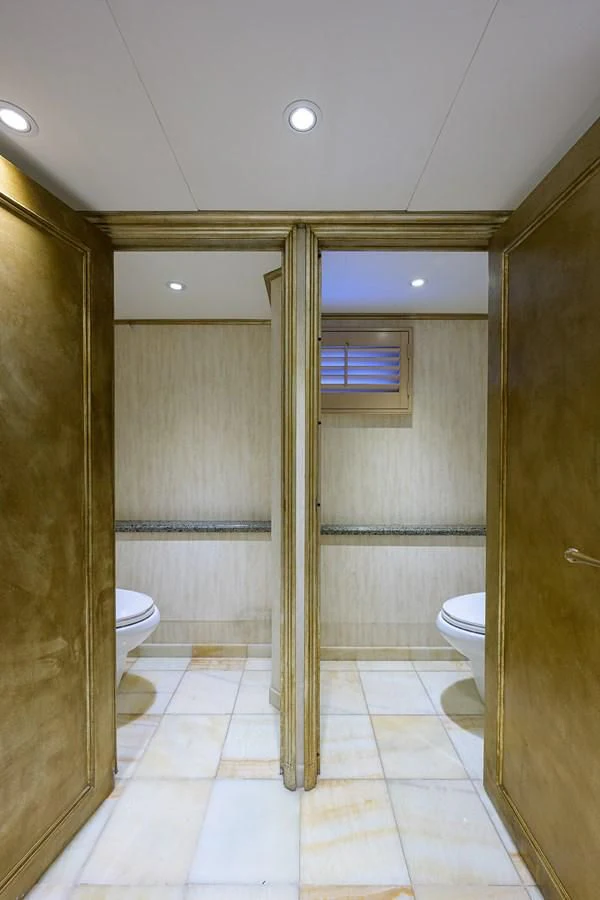 a bathroom with a stand up shower aboard OCEAN DRIVE Yacht for Sale