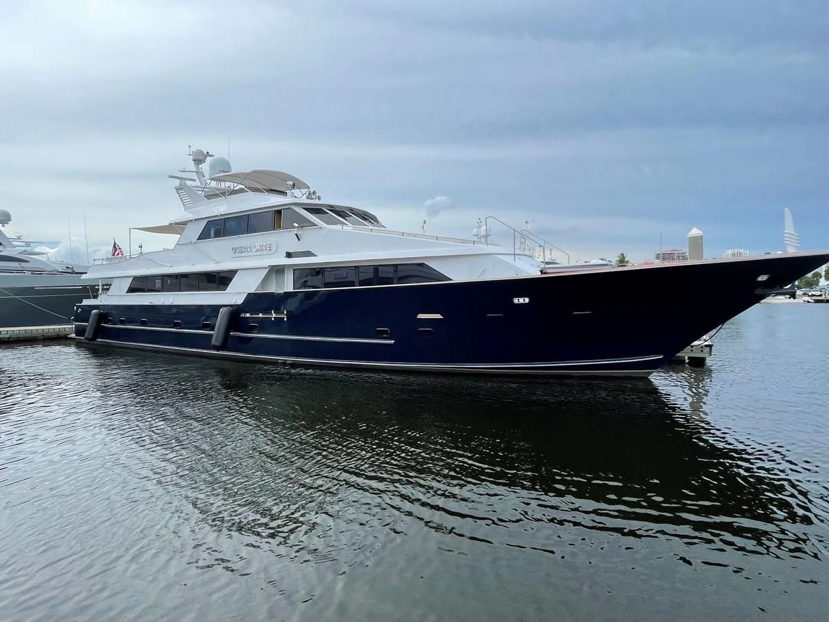 a large boat in the water aboard OCEAN DRIVE Yacht for Sale