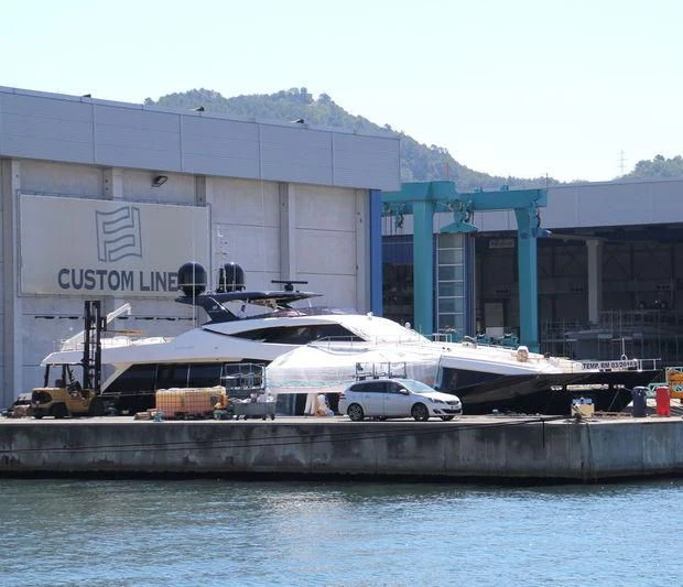 a boat is parked on the side of a dock aboard PANTA RHEI Yacht for Sale