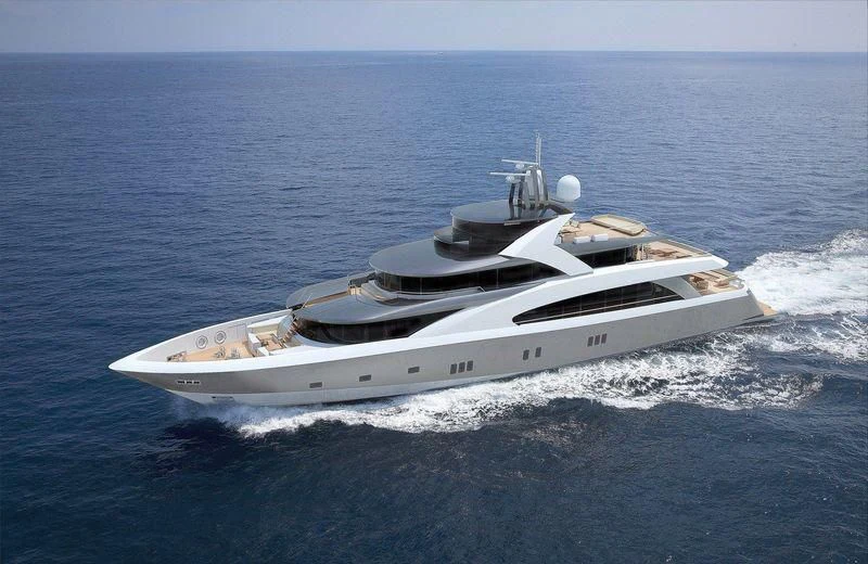 a ship in the ocean aboard TOSCA Yacht for Sale