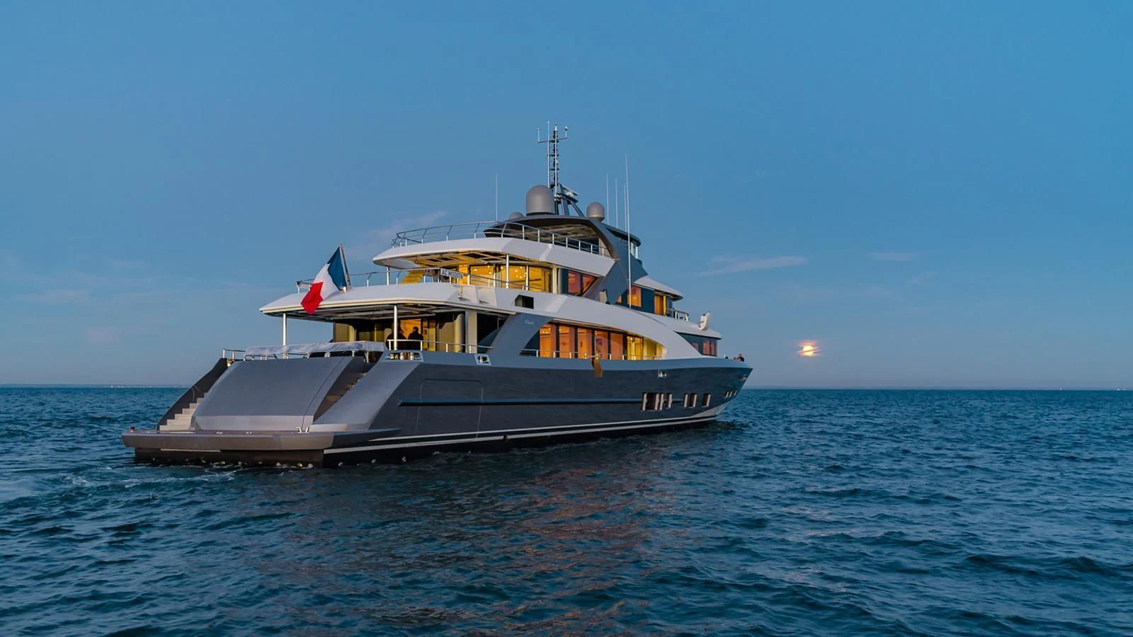 a boat in the water aboard TOSCA Yacht for Sale