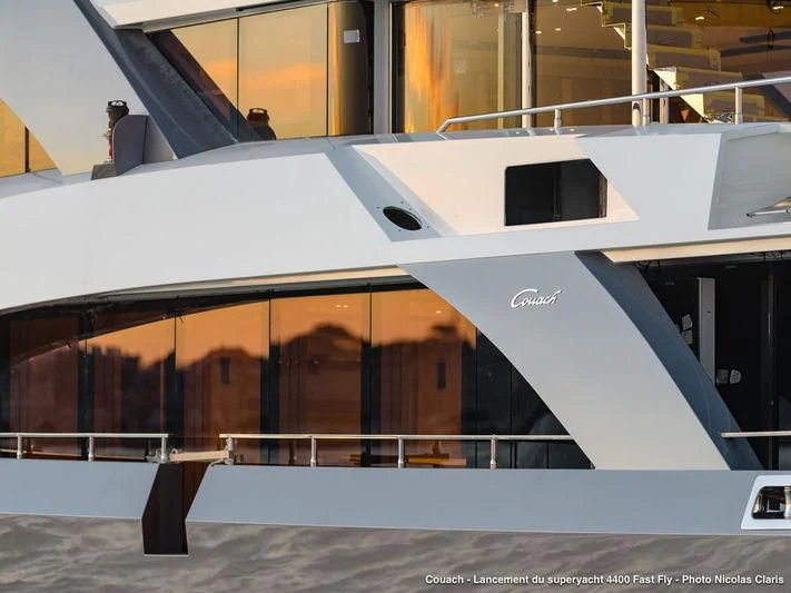 a large white boat aboard TOSCA Yacht for Sale