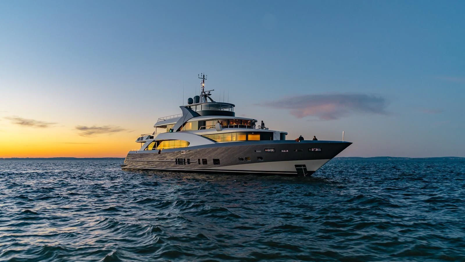 a boat in the water aboard TOSCA Yacht for Sale