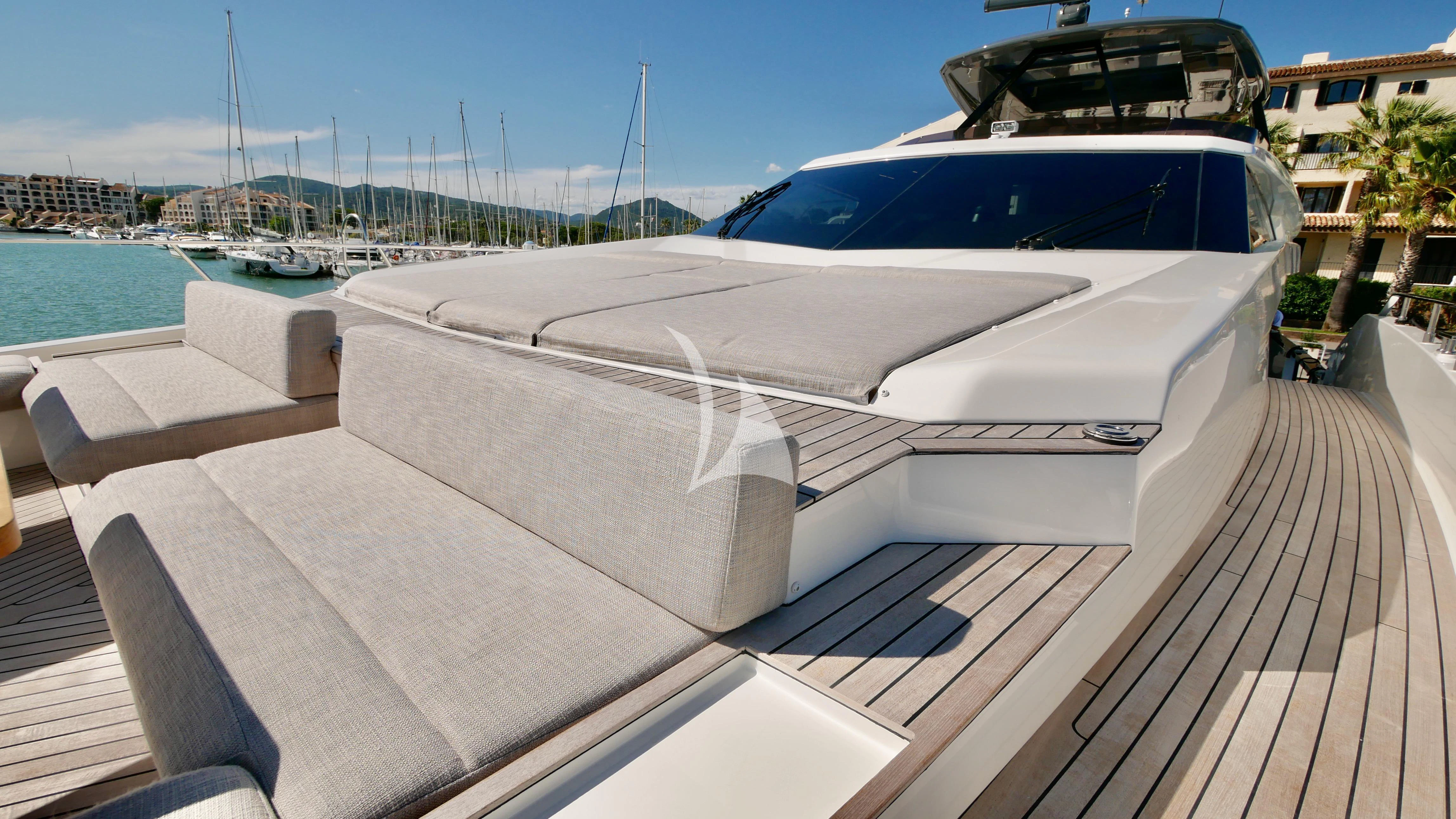 a deck with a boat on it aboard NINETEEN Yacht for Sale