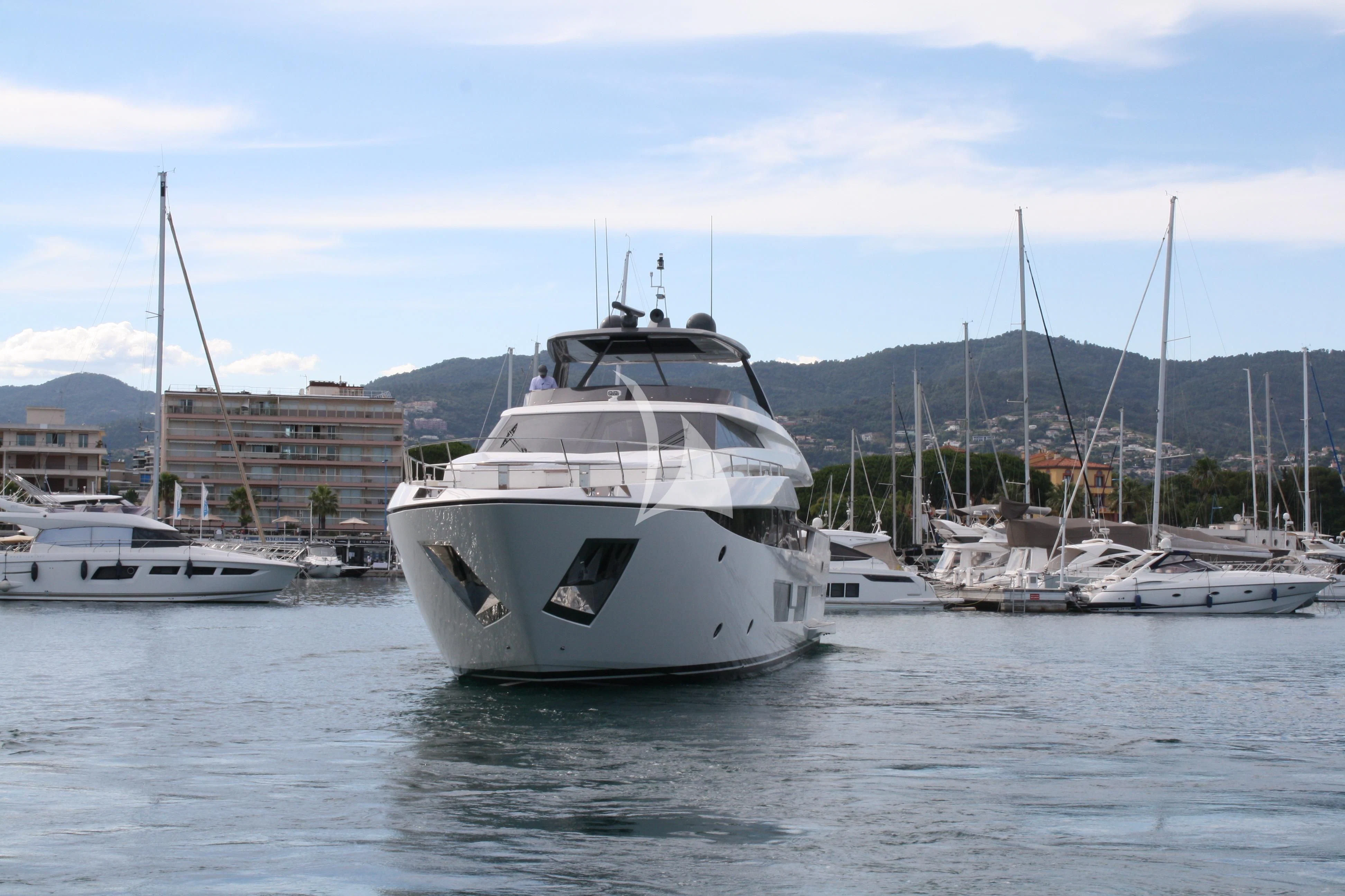 a group of boats are parked in a harbor aboard NINETEEN Yacht for Sale