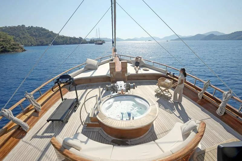 a boat on the water aboard MARE NOSTRUM Yacht for Sale