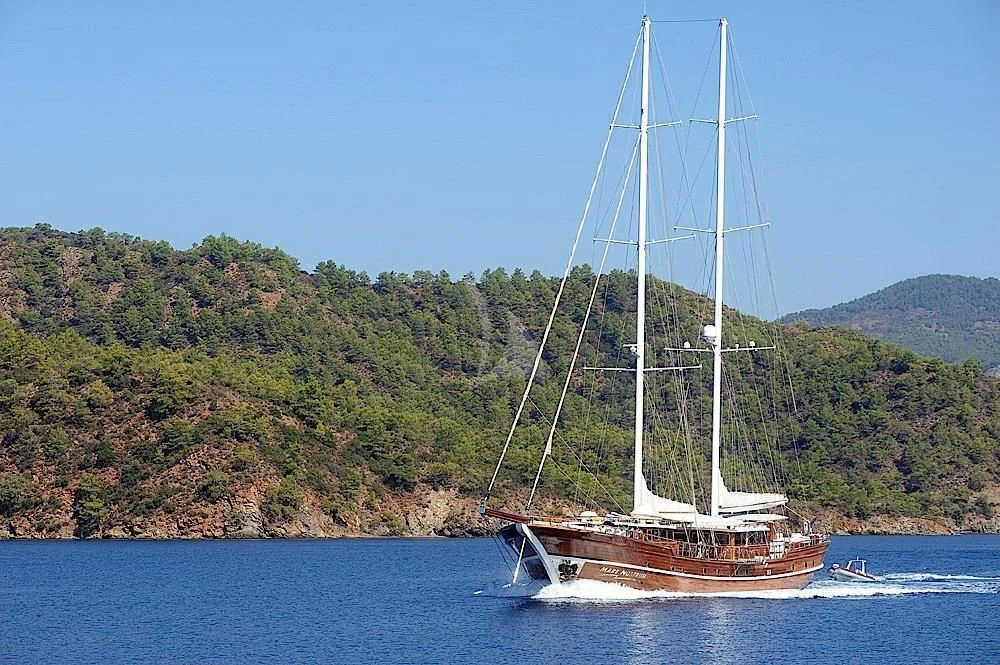 a sailboat on the water aboard MARE NOSTRUM Yacht for Sale