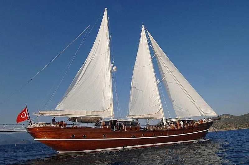 a boat on the water aboard MARE NOSTRUM Yacht for Sale