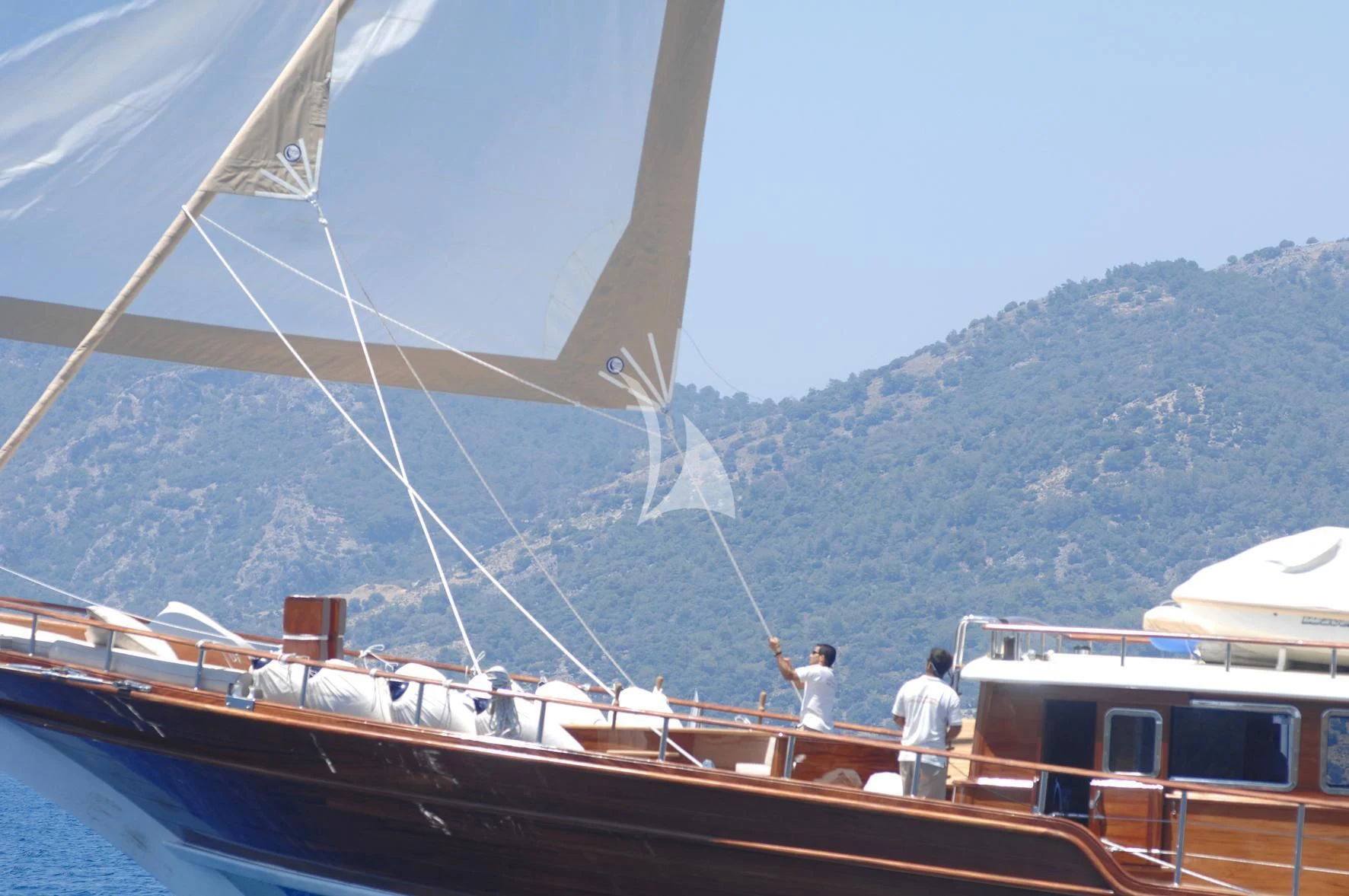 a boat with a sail aboard MARE NOSTRUM Yacht for Sale